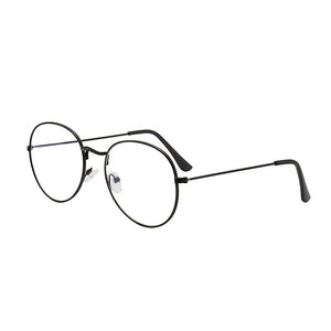 Flat Mirror Metal Eyewear Women Girls Solid Color Decorative Glasses Metal Round Spectacle Frame Fashion Retro Glasses Frame