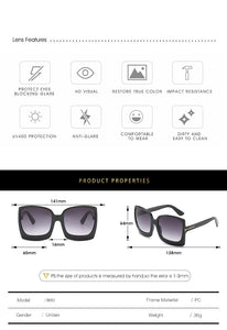 New Fashion Oversized Women Sunglasses Brand Designer Plastic Female Big Frame Gradient Sun Glasses UV400 gafas de sol mujer