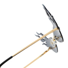 Load image into Gallery viewer, Luxury Flame Sunglasses Women Rimless Bat Sun Glasses Tears Shades Eyeglass Vintage Feather Sunglass Fire Shape Eyewear