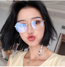 Load image into Gallery viewer, Women Rimless Alloy Glasses Frame, Women Ultralight Cat Eye Eyeglasses Frames, Prescription Presbyopia Myopia Optical Glass
