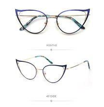 Load image into Gallery viewer, Optical Fashionable Women&#39;s Prescription Glasses Luxury Brand Fake Glasses Cat Eye Female Round Eyeglasses With Frame YINSQER