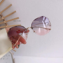 Load image into Gallery viewer, Oulylan Rimless Sunglasses Women Fashion Metal Bent leg Gradient Sun Glasses Ladies Sexy Blue Pink Eyewear Vintage Shades UV400