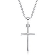 Carica l&#39;immagine nel visualizzatore di Gallery, Collana a catena croce semplice moda per donne uomini signore di lusso gioielli in oro collane con ciondolo crocifisso ornamento cristiano regali 