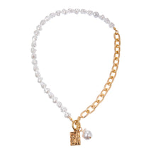 Load image into Gallery viewer, Vintage Baroque Irregular Pearl Lock Chains Necklace 2020 Geometric Aangel Pendant Love Necklaces for Women Punk Jewelry