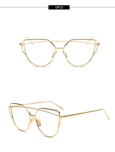 Cateye Glasses For Women 2022 Optical Eyewear Metal Frame Eyeglasses Retro Okulary Women Luxury Blue Light Gafas De Mujer