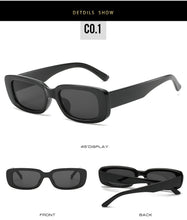 Carica l'immagine nel visualizzatore di Gallery, Rectangle Sunglasses Women Men Fashion Retro Small Sun Glasses Female Black Red Glasses Vintage Eyeglasses Shades UV400