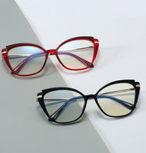 Load image into Gallery viewer, Plastic Titanium Anti Blue Glasses Frames Cat Eye Women Optical Fashion Computer Glasses