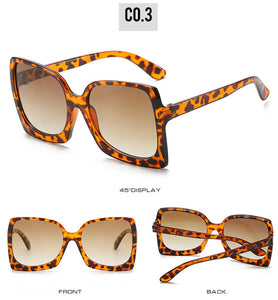 Fashion Oversized Women Sunglasses Brand Designer Plastic Female Big Frame Gradient Sun Glasses UV400 gafas de sol mujer