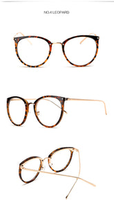 Transparent Glasses Frame Women Cat Eye Glasses Frames for Women Fake Eyeglasses Frames Metal Optical Frame for Womens