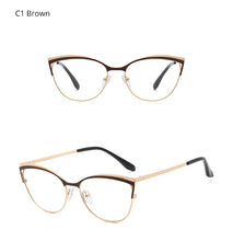 Load image into Gallery viewer, Ralferty Retro Glasses Frame For Women Anti Blue Myopia Prescription Optic Women&#39;s Glasses Decorative Cat Eye Frames oculos