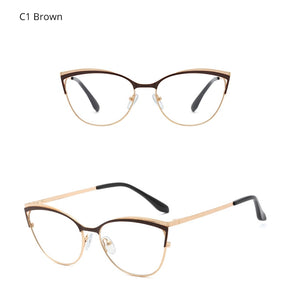 Ralferty Retro Glasses Frame For Women Anti Blue Myopia Prescription Optic Women's Glasses Decorative Cat Eye Frames oculos