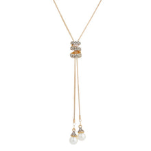 Load image into Gallery viewer, 2020 NEW High Quality Fashion Metal Long Tassel Rhinestone Crystal Pearl Long Chain Necklace Sweater Patry Necklace Jewelry