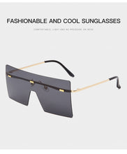 Load image into Gallery viewer, Oversized Rimless Sunglasses Fashion Women Metal Gradient Sun glasses Luxury Lady Sunglass Eyewear UV400 Shades gafas de sol