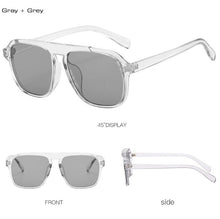 Load image into Gallery viewer, Oversized Square Sunglasses Women Retro Nail Decoration Blue Yellow Clear Lens Men Fashion Outdoor Driving Sun Glasses