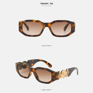 Fashion  luxury sunglasses women Personalized Metal Avatar Decorative Men Sunglasses Small Frame Women Sun glasses UV400