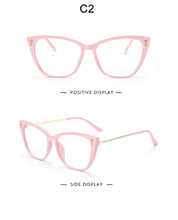 Load image into Gallery viewer, Cat Eye Glasses Frames Women Anti Blue Light Computer Eyeglasses Womens Clear Optical Spectacles Unique Frame Design