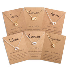Carica l&#39;immagine nel visualizzatore di Gallery, Men Women 12 Horoscope Zodiac Sign Gold Pendant Necklace Aries Leo 12 Constellations Jewelry Kids Christmas Gifts 19NOV91