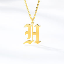 Load image into Gallery viewer, Old English Letter Initial Necklaces For Women Men Gold Silver Color Stainless Steel Chain Male Female Pendant Necklace Jewelry