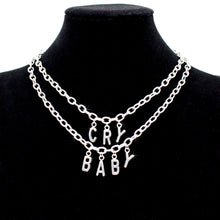 Load image into Gallery viewer, 2020 Women Streetwear CRY BABY Necklace two layers Gothic Letter Name Necklace Collar Gato Collier Femme Babygirl Necklace Gifts