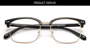 Gmei Optical Retro Classic Plastic Men Glasses Frame Metal Alloy Brand Designer Square Prescription Eyeglasses Frames MD085