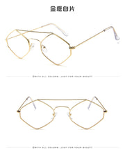Load image into Gallery viewer, Fashion Diamond Sunglasses Women Retro Metal Double Beam Wild Eyeglasses Polygonal Ocean Glasses
