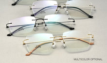 Carica l&#39;immagine nel visualizzatore di Gallery, Titanium Alloy Screwless Eyewear Rimless Men Glasses Frame Ultralight Square Eyeglasses Myopia Prescription Spectacles Frameless