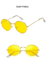 Load image into Gallery viewer, 2022 Retro Round Yellow Sunglasses Women Brand Designer Sun Glasses For Female Male/man Alloy Mirror Oculos De Sol