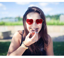 Load image into Gallery viewer, WUE Ladies Heart Shaped Sunglasses metal Women Brand Designer Fashion Rimless LOVE Clear Ocean Lenses Sun Glasses Oculos UV400