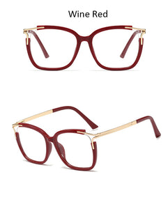 Eyeglasses Square glasses woman  fashion Clear lens Optical glasses frame women Metal Legs female oculos