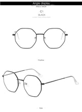 Load image into Gallery viewer, Men Vintage Anti Blue Light Hexagon Glasses Frame Women Lens Myopia Optical Mirror Simple Metal Anti-blue Clear Eyewear Frames