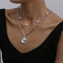 Load image into Gallery viewer, Baroque Pearl Coin Pendant Choker Necklace for Women Wedding Punk Bead Lariat Gold Color Long Chain Necklace Jewelry Gift