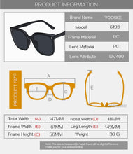 Load image into Gallery viewer, Classic Vintage Square Sunglasses Women Oversized Sunglass Woman Men Retro Black Sun Glasses Shades Goggle