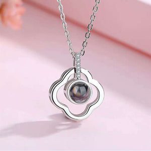 100 Languages Love Necklace Heart Pendant Wedding Romantic I Love You Projection Necklace for Women Girl Friend Ladies Gifts