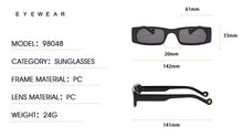 Carica l&#39;immagine nel visualizzatore di Gallery, Trendy piccolo rettangolo occhiali da sole donne 2022 Y2k Steampunk anni &#39;90 occhiali da sole UV400 gotico vacanza spiaggia Cat Eye Hippie Eyewear