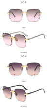 Carica l&#39;immagine nel visualizzatore di Gallery, Moda nuovo designer di marca occhiali da sole quadrati senza cornice moda donna metallo senza montatura lenti sfumate occhiali da sole femminili Oculos 2022 