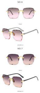 Moda nuovo designer di marca occhiali da sole quadrati senza cornice moda donna metallo senza montatura lenti sfumate occhiali da sole femminili Oculos 2022 