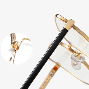 Peekaboo anti blue light cat eye glasses frame women vintage metal gold pink female prescription glasses for computer clear lens