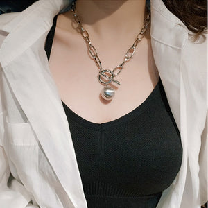 2020 New Trend Hip hop Oval Thick Chain Metal Ball Chain Necklace for Men Women Girls Party Jewelry Gift