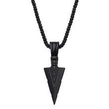 Load image into Gallery viewer, New Fashion Arrow Necklace for Men Black Metal Punk POP Cross Pendant Necklace Trendy Simple Chain Jewelry Gift collar hombre
