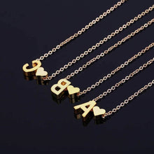 Carica l&#39;immagine nel visualizzatore di Gallery, Fashion Tiny Heart Initial Necklace Women Personalize Letter Name Choker Necklace Collier Femme Jewelry Gift Accessory