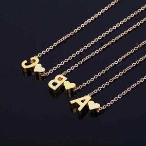 Fashion Tiny Heart Initial Necklace Women Personalize Letter Name Choker Necklace Collier Femme Jewelry Gift Accessory