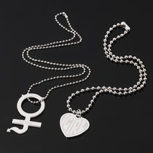 Load image into Gallery viewer, necklace she devil Women Igirl Heart Pendant Necklace Stainless Steel Harajuku Female Gothic Streetwear Chain Necklace