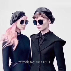 High Quality Luxury Brand Design Stellaire Sunglasses Metal Square Frames Nylon UV400 Lens Sunglasses Women Men With Case