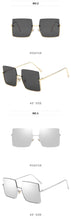 Carica l&#39;immagine nel visualizzatore di Gallery, New Fashion Lady Oversize Half Frame Occhiali da sole quadrati in metallo Occhiali da donna di lusso oculos de sol feminino Occhiali da sole 