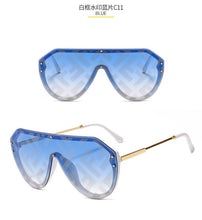 Carica l'immagine nel visualizzatore di Gallery, nuovo arrivo 2022 occhiali da sole futuristici da donna grandi occhiali da sole ovali moda ff logo occhiali da sole oversize festival oculos de sol feminino