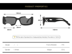 D&T 2022 New Fashion Rectangle Sunglasses Women Men Brand Designer Distinctive Incomplete Style Gradients Lens PC Frame UV400
