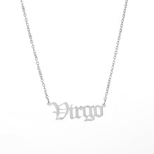 Carica l&#39;immagine nel visualizzatore di Gallery, 2020 New Constellation Zodiac Necklaces Jewelry for Women Antique Style Designed Letter Taurus Aries Necklaces Collier