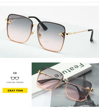 Load image into Gallery viewer, 2022 New Fashion Lady Oversize Rimless Square Bee Sunglasses Women Men Small Bee Glasses Gradient Sun Glasses Female UV400
