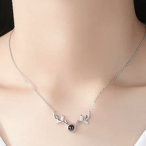 100 Languages Love Necklace Heart Pendant Wedding Romantic I Love You Projection Necklace for Women Girl Friend Ladies Gifts