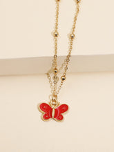 Carica l'immagine nel visualizzatore di Gallery, Korean Blue Gradient Butterfly Necklace for Women Girls Silver Color Rainbow Butterflies Pendant Choker Necklaces Jewelry Gift